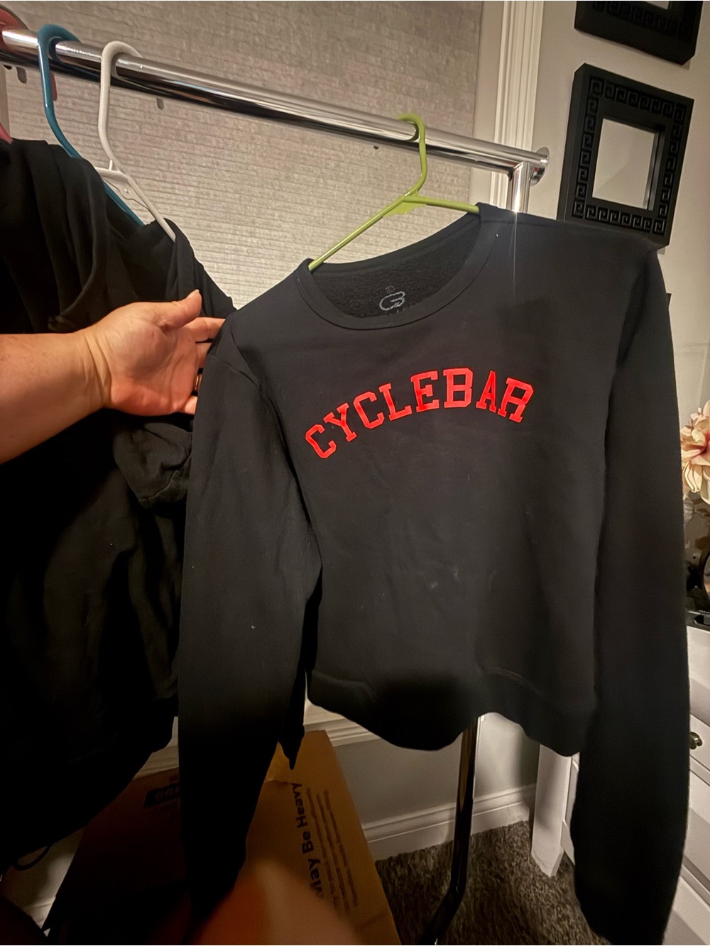 Cyclebar Black Crewneck Sweatshirt with Red Logo